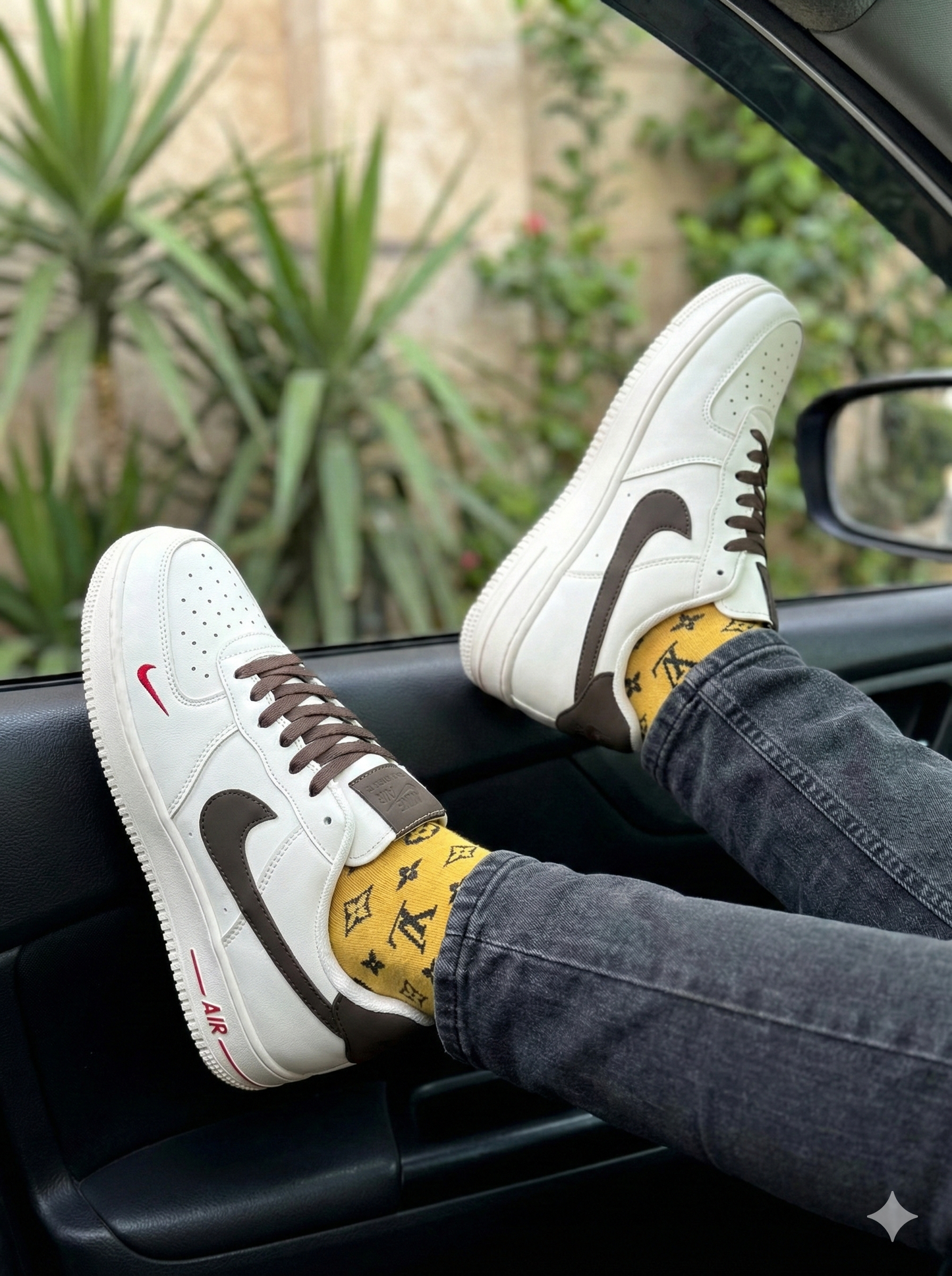 Nike Air Force 1 Low – White / Brown - Image 4