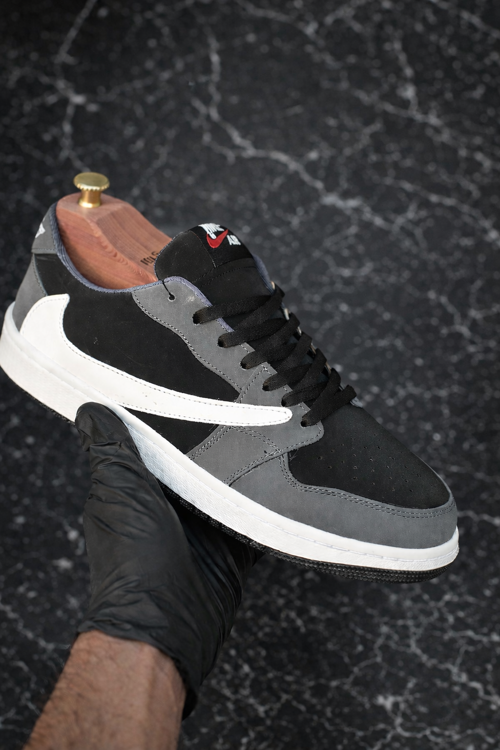 Travis Scott x Air Jordan 1 Low – Dark Grey / Black - Image 4