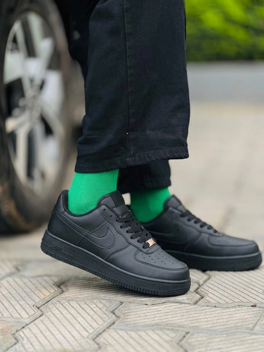 Nike Airforce 1 Stitched Sole - Full Black - Image 2