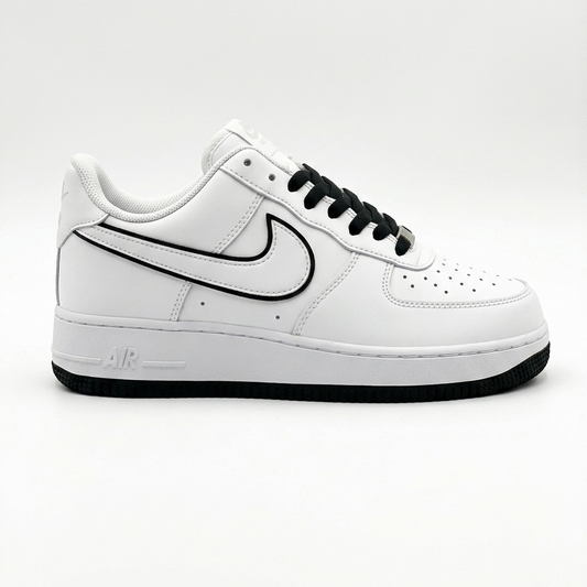 Nike Airforce 1 Stitched Sole - White & Black - Image 1