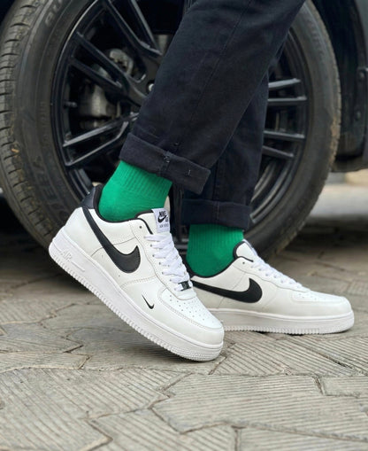 Nike Airforce 1 "White Black" with extra metal buckle - Image 3