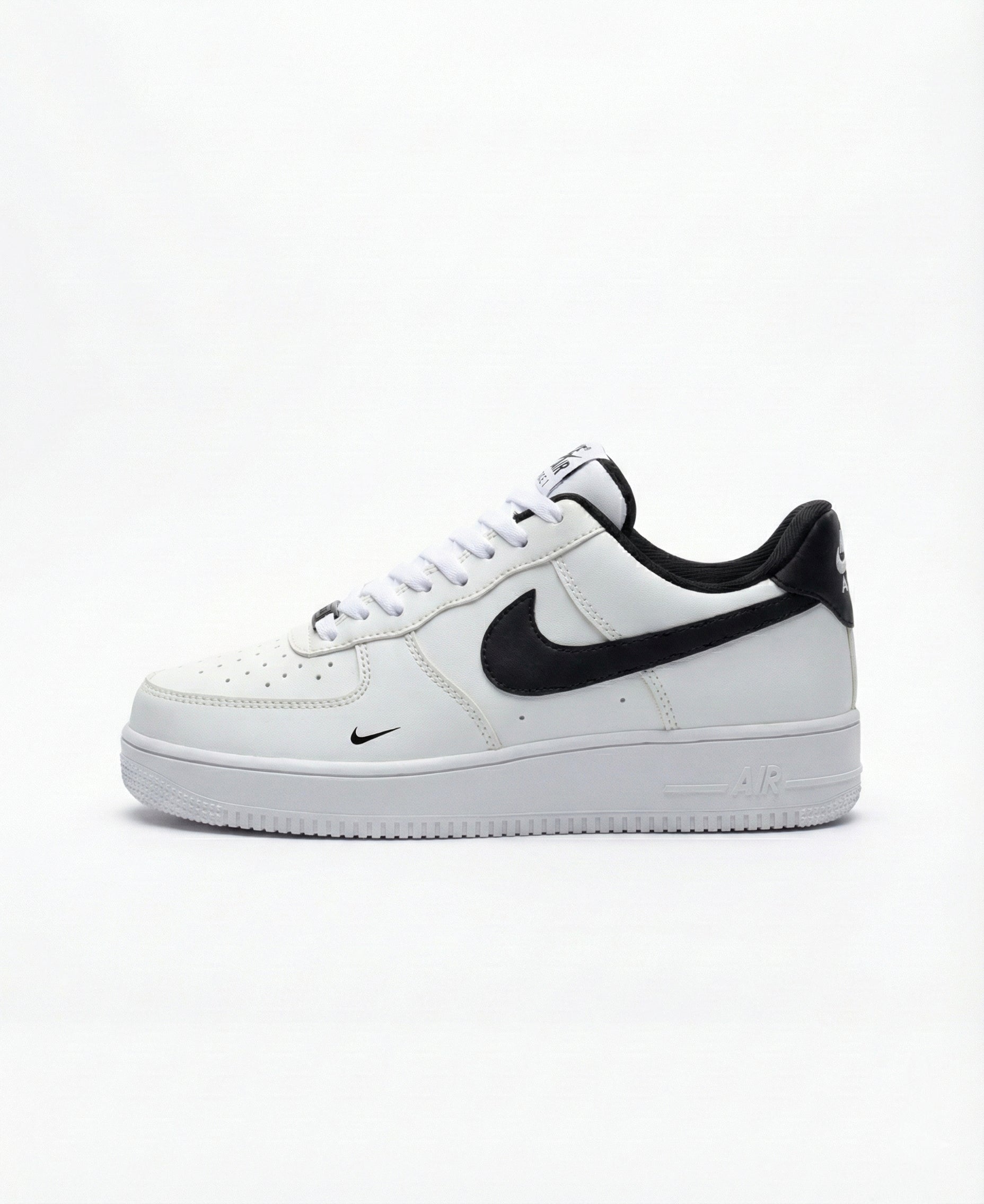 Nike Airforce 1 "White Black" with extra metal buckle - Image 1