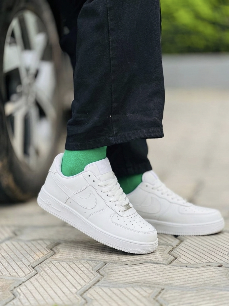 Nike Airforce 1 Stitched Sole - Full White - Image 2