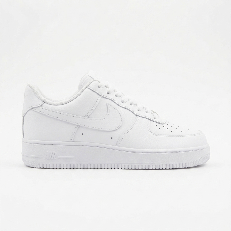Nike Airforce 1 Stitched Sole - Full White - Image 1