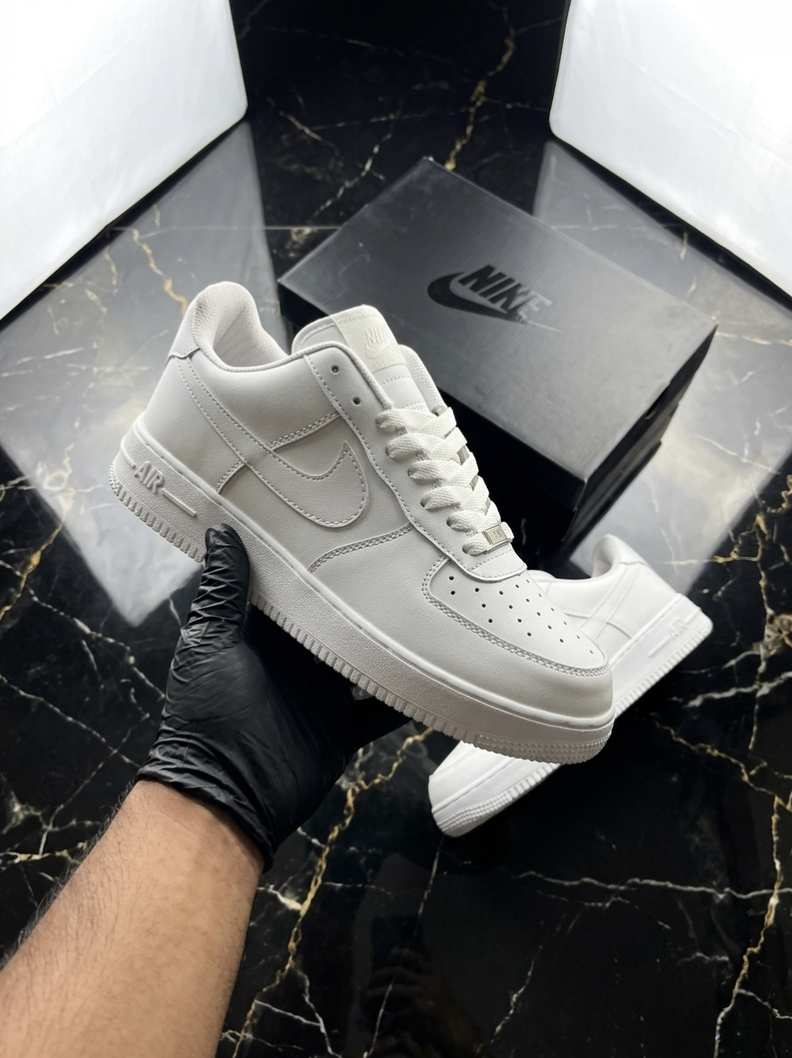 Nike Airforce 1 Stitched Sole - Full White - Image 3