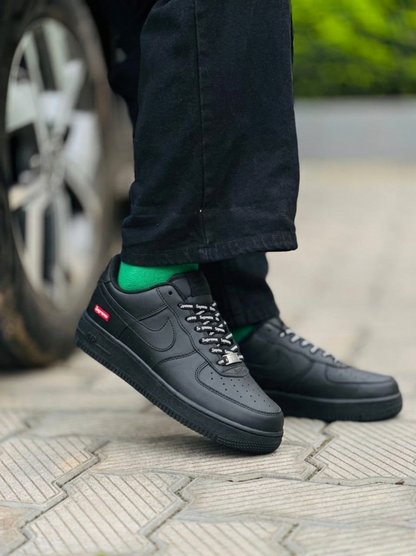 Nike Airforce 1 Supreme Stitched Sole - Black - Image 4