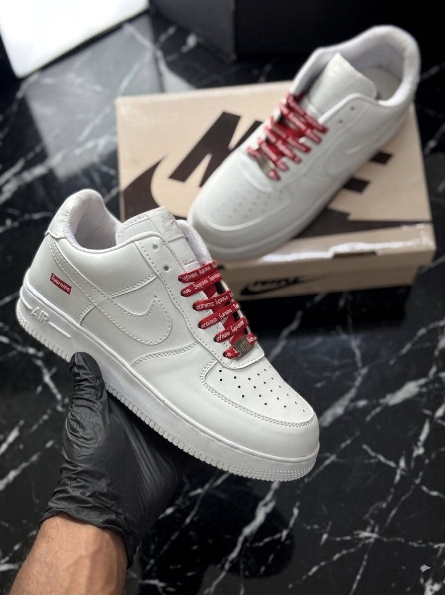 Nike Airforce 1 Supreme Stitched Sole - White - Image 4