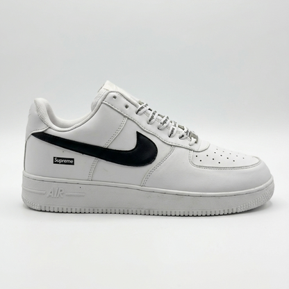 Nike Airforce 1 Supreme Stitched Sole - White Black - Image 1